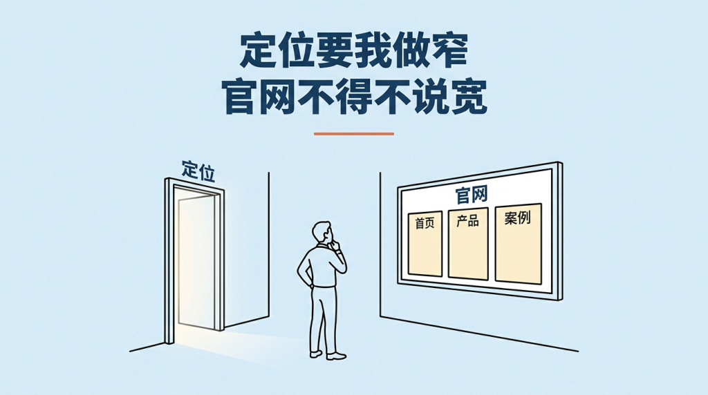 定位要求我做窄，官网不得不说宽，怎么办
