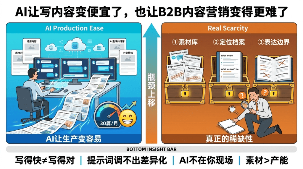 AI让写内容变便宜了，也让B2B内容营销变得更难了