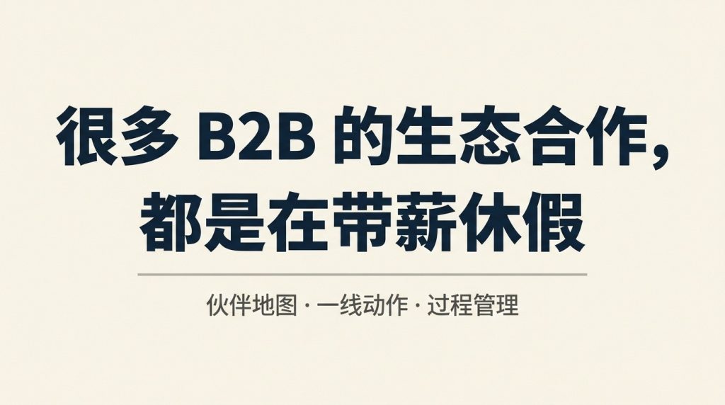 很多B2B的生态合作，都是在带薪休假