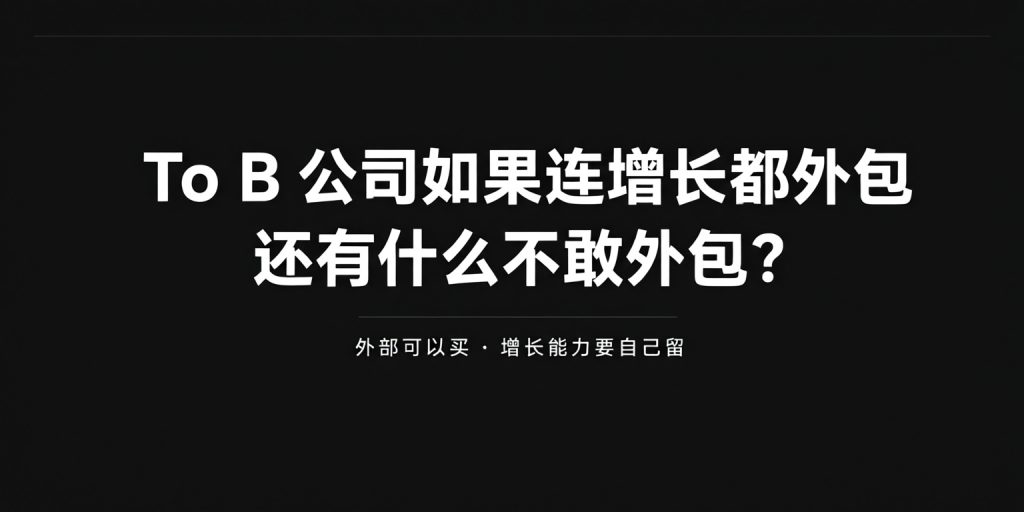 To B 公司如果连增长都外包,还有什么不敢外包?